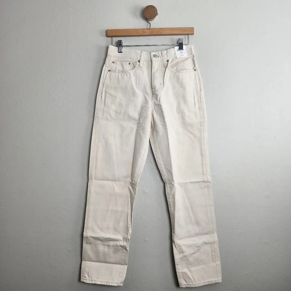 J. Crew Slouchy Boyfriend High Waisted Jean Ecru White Rigid Denim NWT 24